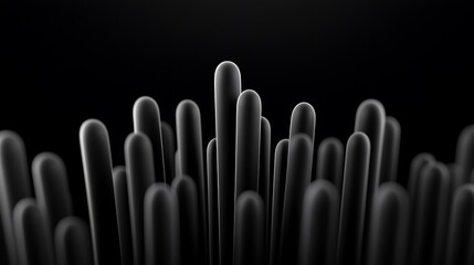 Abstract Black and White 3D Geometric Shapes Background