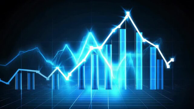 Candles of the stock market, price falls. Falling prices of securities. Loss of assets in equities stock. Decreasing trend showing unsuccessful performance and losses failure due to economic crisis