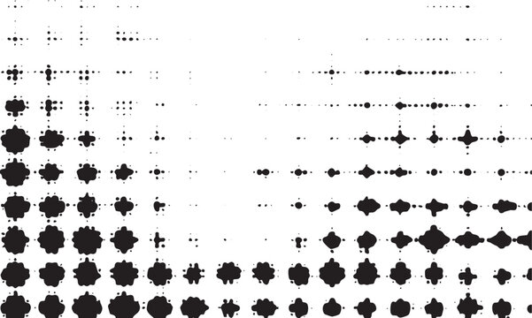A dense scatter plot displays numerous black dots arranged in a grid-like