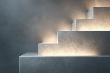 minimalist 3d illustration of sleek modern wall surface with unique textural finishes partially staged for interior