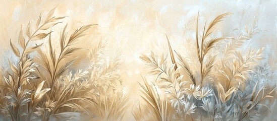 Elegant watercolor paintings with gold accents and botanical illustrations.