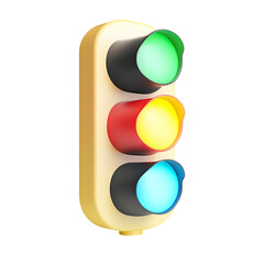 Cartoon Traffic Light Green Yellow Blue Signals
