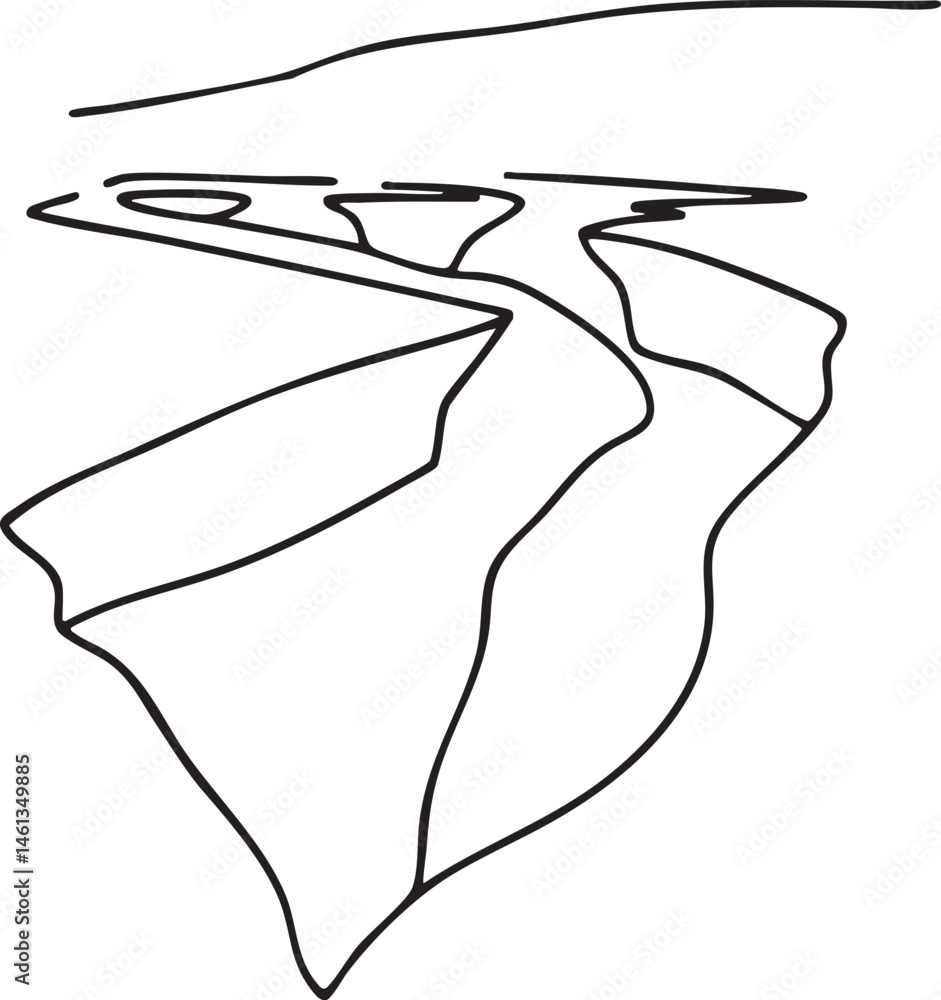 Poster a flowing curved dominates the creating a sense of movement.