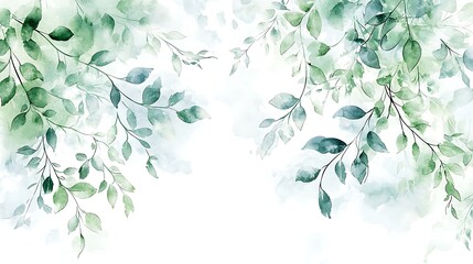 Soft color palette watercolor flower and leaf composition in artistic garden style