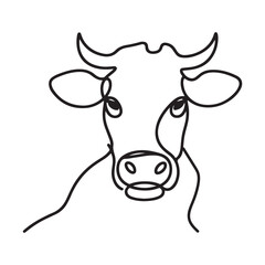Whimsical Single Line Cow Head Drawing for Farmhouse Decor Ideas