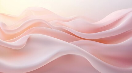 Fototapeta premium Soft, flowing, pastel pink fabric draped in elegant folds.