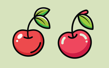 cherry doodle icon vector .eps