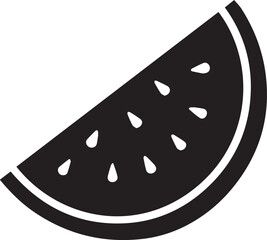 A flat vector illustration of a single slice of watermelon .. watermelon vector silhouette design summer fruit 