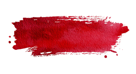 Png of Vibrant red watercolor brush stroke, perfect for creative backgrounds or design elements.