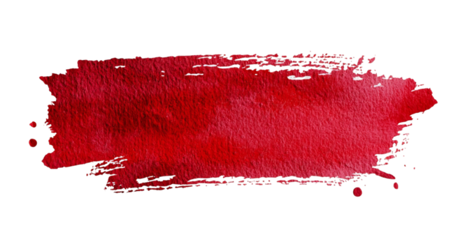 Png of Vibrant red watercolor brush stroke, perfect for creative backgrounds or design elements.