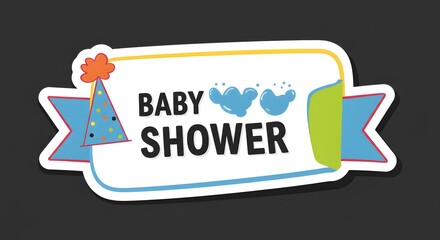 Baby Shower Party Invitation Design Element