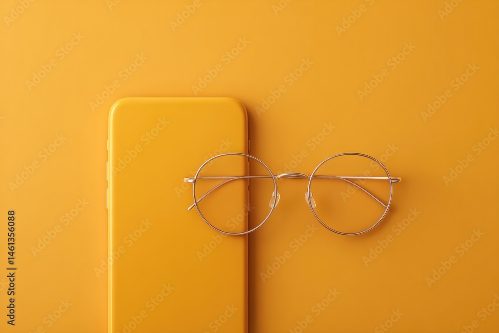 Aufkleber minimalistic setup with diagnostic tools on vibrant neon background showcasing clean lines and organ