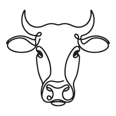 Simple Cow Face Silhouette Vector Art for Branding and Design