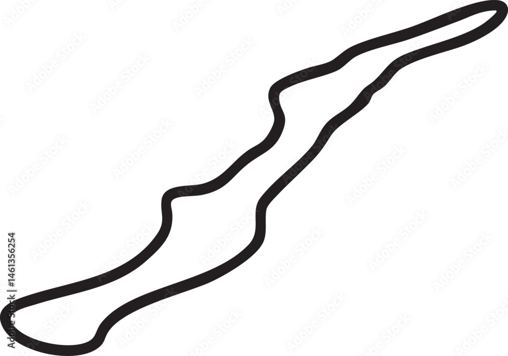 Poster a simple black forms a flowing curved shape.
