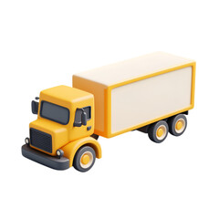 Yellow Delivery Truck 3D Model Cargo Transportation,