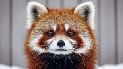 Obraz premium Captivating portrait of a red panda sitting curiously on a branch in its natural habitat