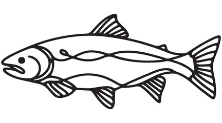 Fresh Fish Vector Illustration A Simple Aquatic Food Silhouette
