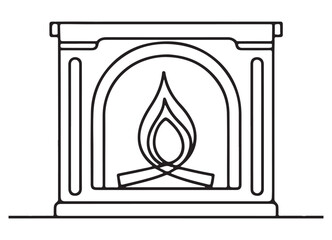 Cozy Fireplace Vector Illustration Warmth and Comfort for Your Designs