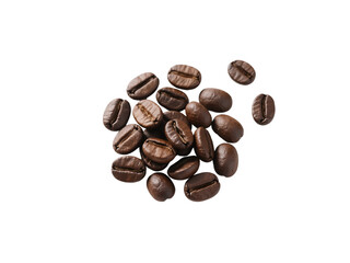 Naklejka premium Roasted Coffee Beans on Black Background