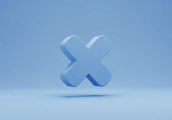 Obraz premium Blue Cross Symbol on Blue Background Abstract 3D Rendering