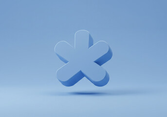 Obraz premium Floating Star Shape in Soft Blue Minimalist Style