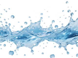 Dynamic Splash of Blue Water on Black Background