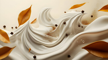 Whipped Cream Autumnal Abstract Dessert Design