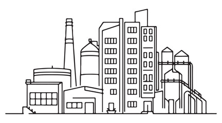Industrial Factory Silhouette Illustration for Environmental Pollution Awareness Campaign