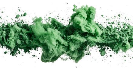 Png of Vibrant green smoke swirls elegantly across a black background, creating a dynamic and eye-catching visual effect.