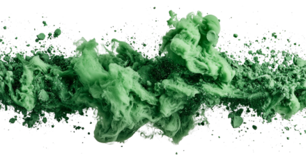Png of Vibrant green smoke swirls elegantly across a black background, creating a dynamic and eye-catching visual effect.