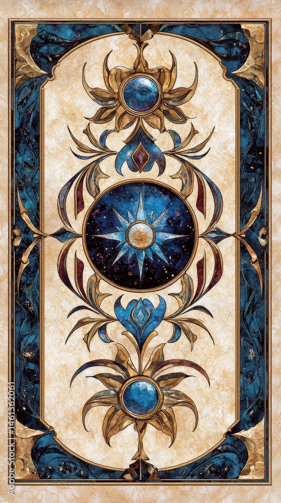 Poster a stunning painting of a star with bright colors and intricate patterns creating a unique design