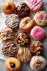 Assorted Gourmet Doughnuts with Decadent Toppings - National Doughnut Week