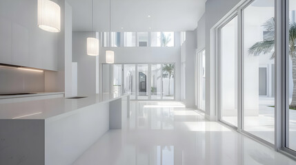 Fototapeta premium Bright Modern Open-Plan House Interior