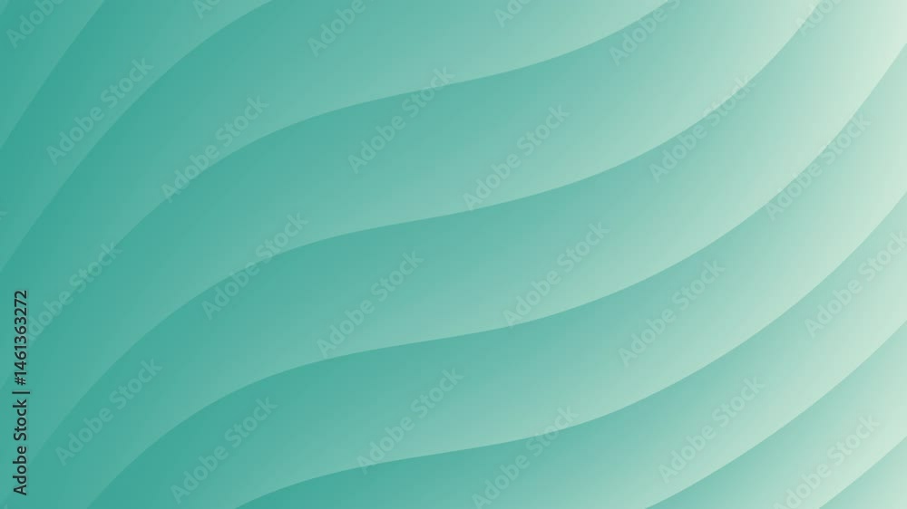 Poster Teal wavy lines create a smooth, flowing abstract background with a light gradient effect.