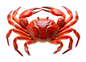 red crab isolated on white background. PNG Transparent.