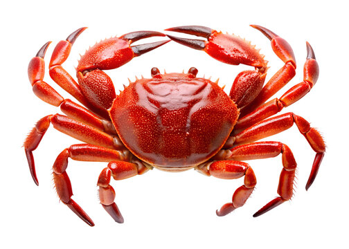 red crab isolated on white background. PNG Transparent.