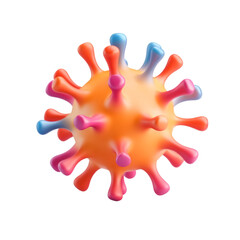 Colorful virus illustration vibrant 3D render
