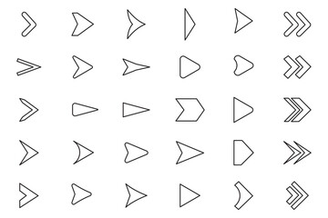 Set of Black Arrows Icons Vector Collection. Different Arrow icon big set. Design elements. Eps 10