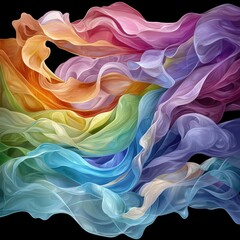 Fototapeta premium Vibrant colorful smoke filling the air creating a stunning visual effect against a dark backdrop