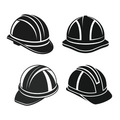 silhouette hard hat monochrome clip art vector .eps
