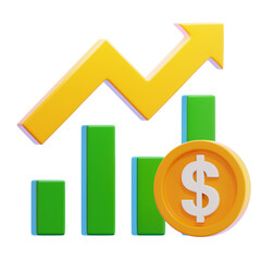 Financial Growth Bar Chart with Arrow