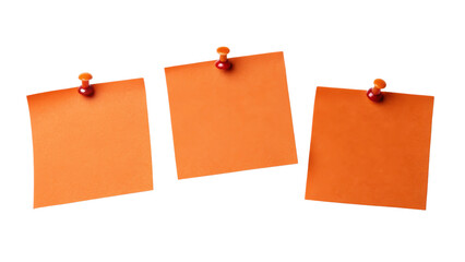 Bright orange sticky notes pinned to board create organized and vibrant workspace. These notes are perfect for reminders and ideas