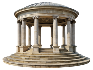 columns of the ancient temple isolated on white background. PNG Transparent.
