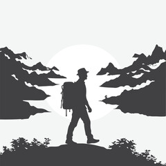 silhouette of traveler