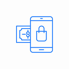mobile shopping payment icon sign vector