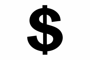 dollar sign  silhouette vector