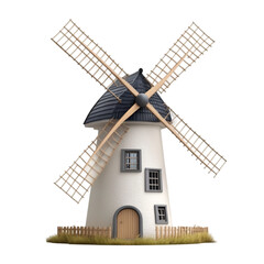 Charming Windmill Rural Landscape Scenery