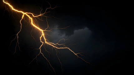Powerful Lightning Strike At Night