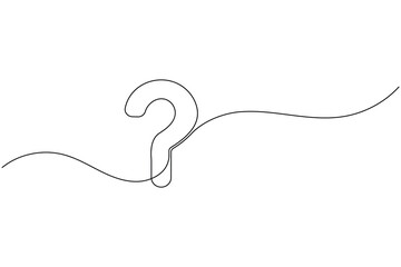 Question mark icon continuous one line drawing and minimalist style isolate outline vector
