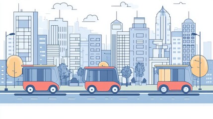 Fototapeta premium Enhancing last mile mobility solutions for public access in urban areas